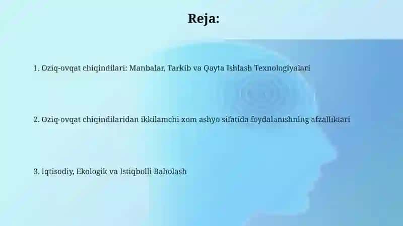 Oziq-ovqat chiqindilaridan ikkilamchi xom ashyo sifatida foydalanish 2