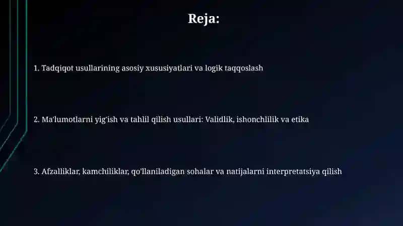 Miqdoriy va sifatli tadqiqot metodlarining mantiqiy qiyosi 2