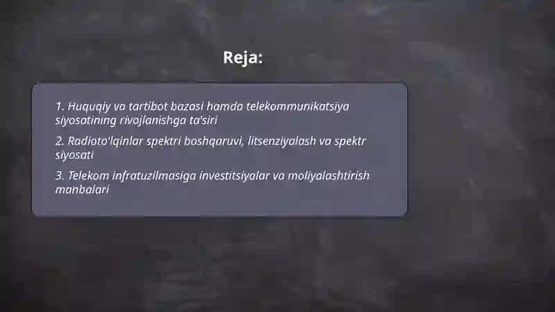Oʻzbekistonda telekommunikatsiya va simsiz texnologiyalarining rivojlanishiga ta'sir etuvchi asosiy omillar 2
