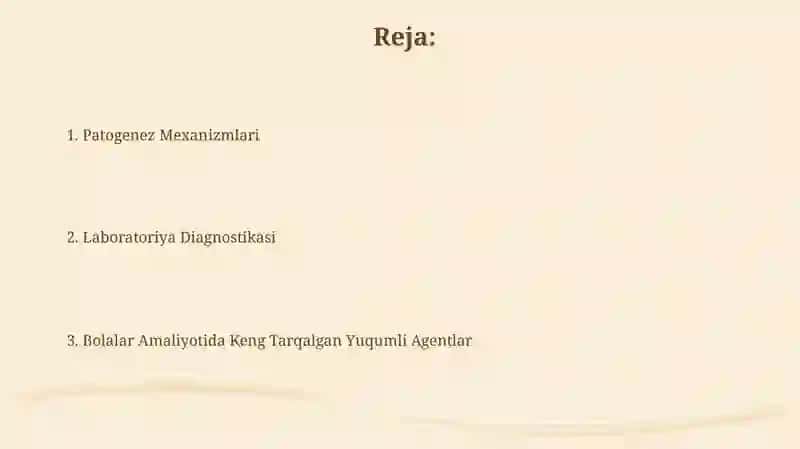 Pediateriya amaliyotda kòp uchraydigan infeksiyalar qòźģatuvchilar, patogenez,laboratoriya tashhisi 2