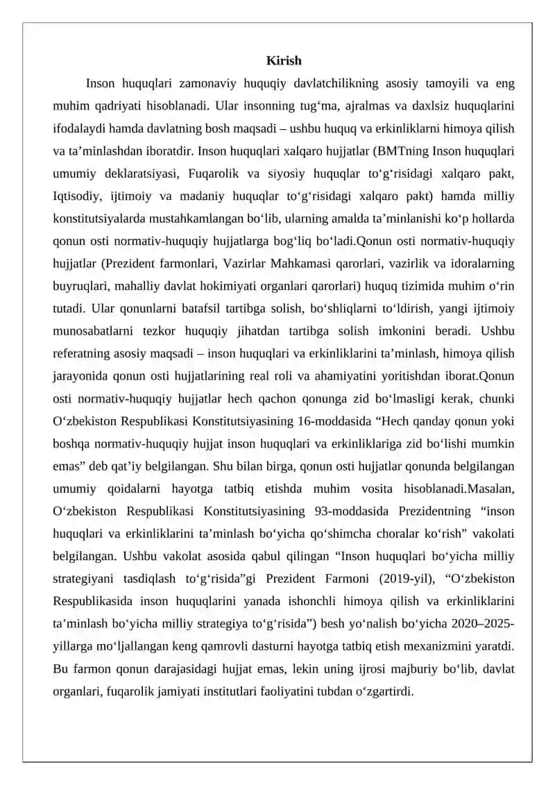 Inson huquqlarining manbalari: nazariy asoslar 2