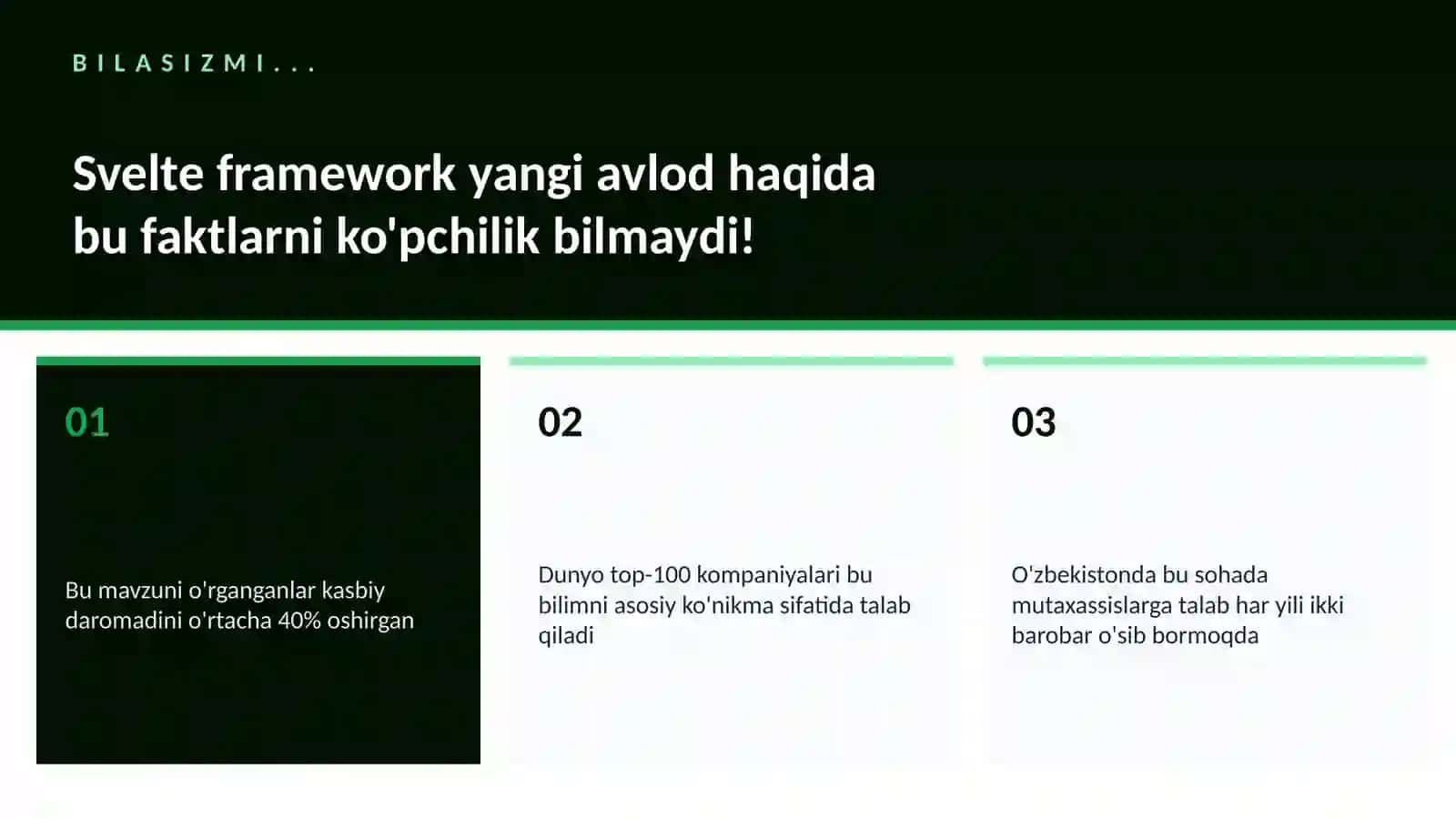 Svelte framework yangi avlod 2