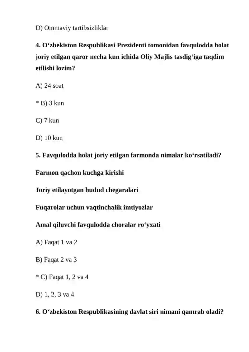 MA’MURIY REJIMLAR. RUXSAT BERISH TIZIMI 2