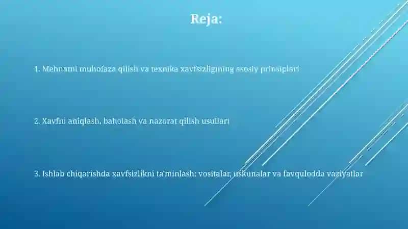 Mehnatmuxofazasi va texnika xavfsizligi 2