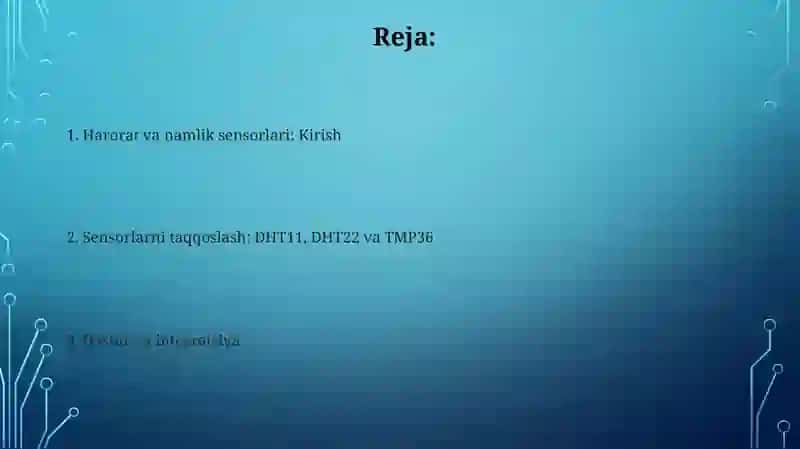 Haroratvanamliko'lchashdatchigi(DHT 11,DHT 22 YOKI TMP 36) 2