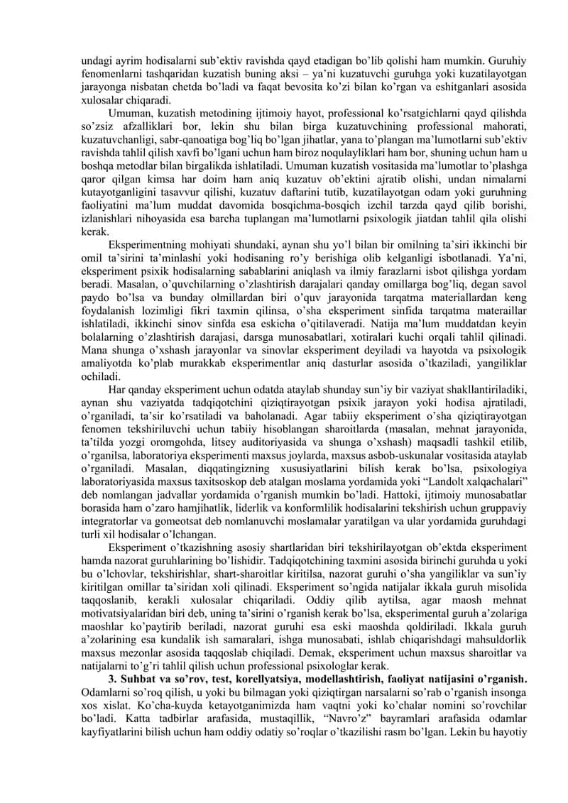 Psixologiya fanining ilmiy tadqiqot metodlari 2
