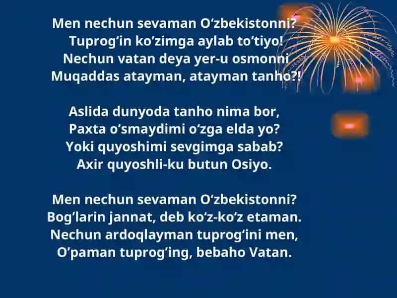 Men nechun sevaman O`zekistonni 2