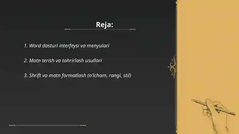 Word dasturi 2
