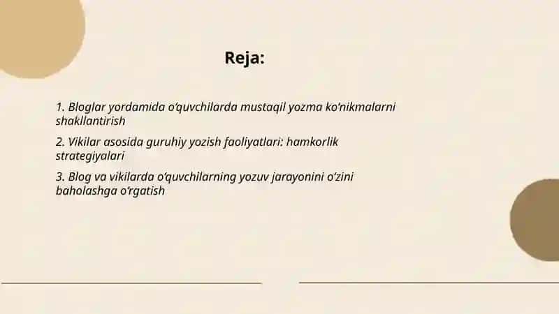 Blogs and Wikis in ELT: Fostering Autonomy and Collaborative Writing Ingliz tilini o‘qitishda bloglar va vikilar: mustaqillik hamda hamkorlikda yozishni rivojlantirish 2