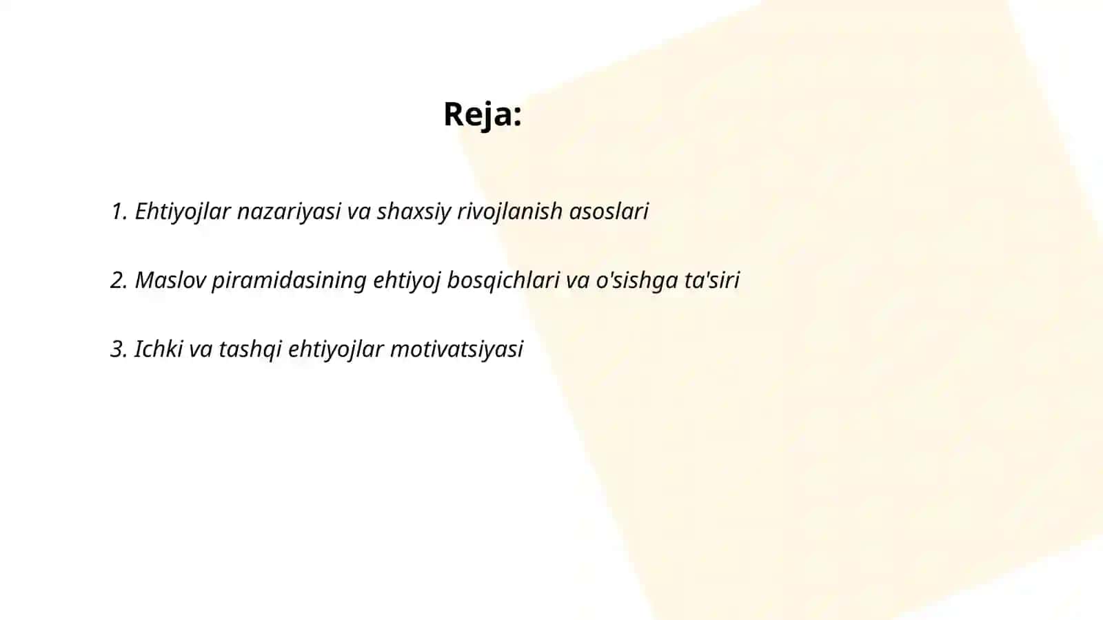 Ehtijoy va yuklarning shaxsiy rivojlanishdagi o'rni 2