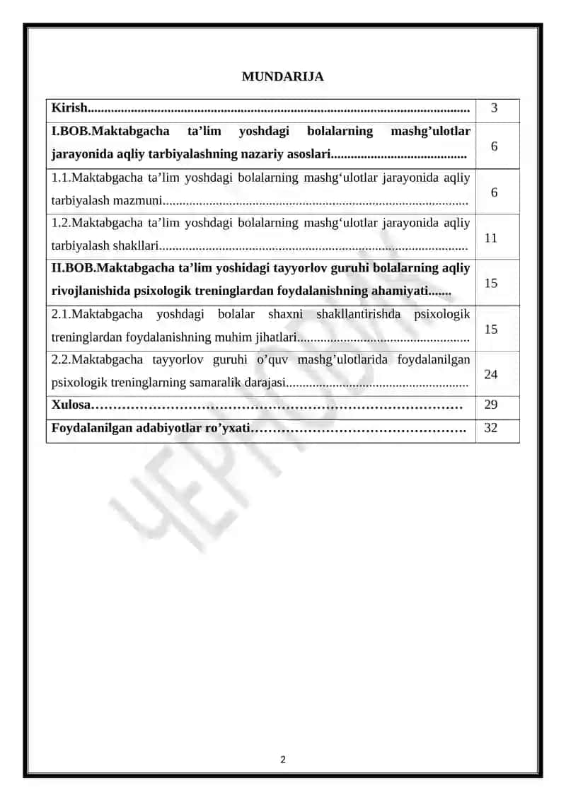 MAKTABGACHA TA’LIM MUASSASALARIDA TAYYORLOV GURUHI BOLALARNING AQLIY RIVOJLANISHIDA PSIXOLOGIK TRENINGLARDAN FOYDALANISH 2