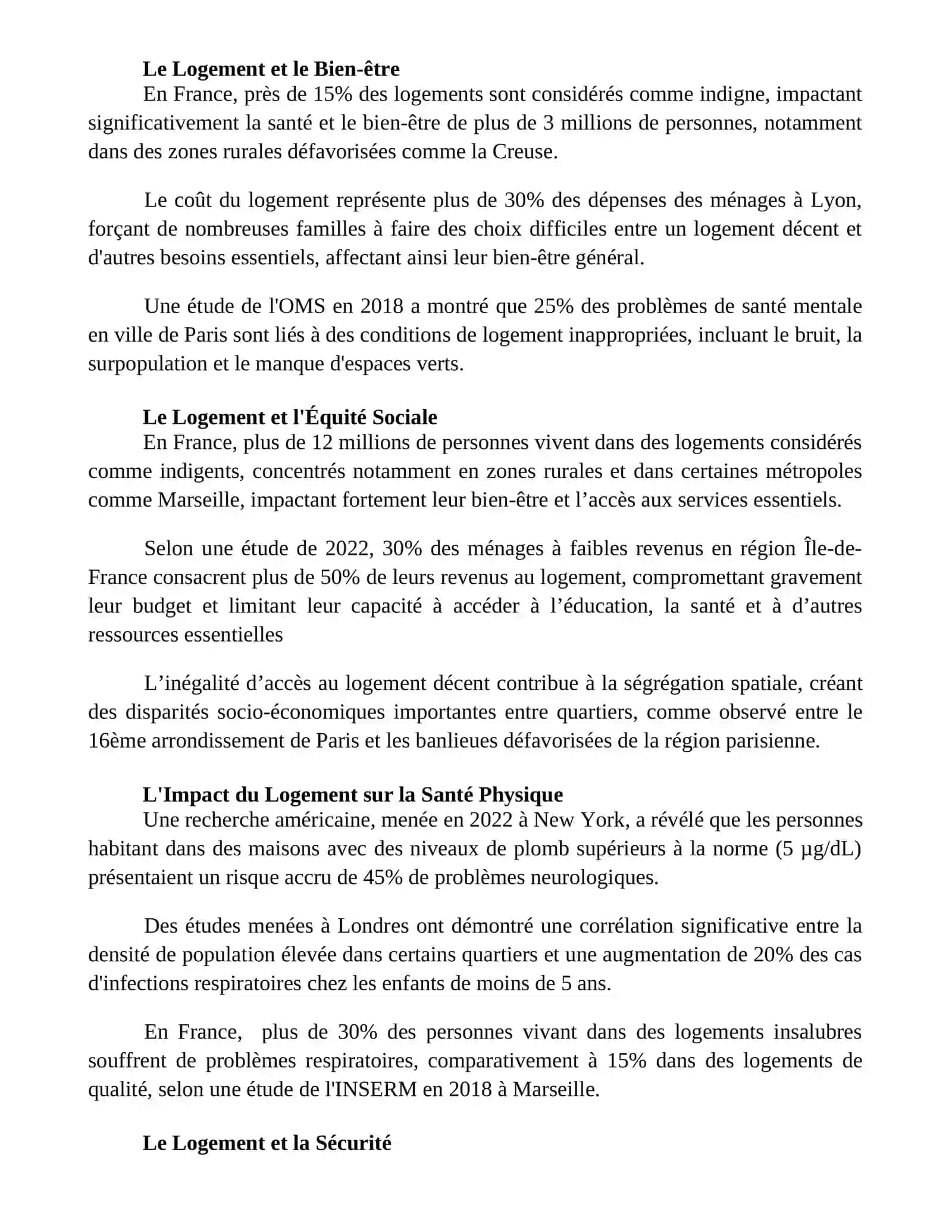 La maison et le logement: Lʼimportance du lieu de bir dans le bien-e^tre 2