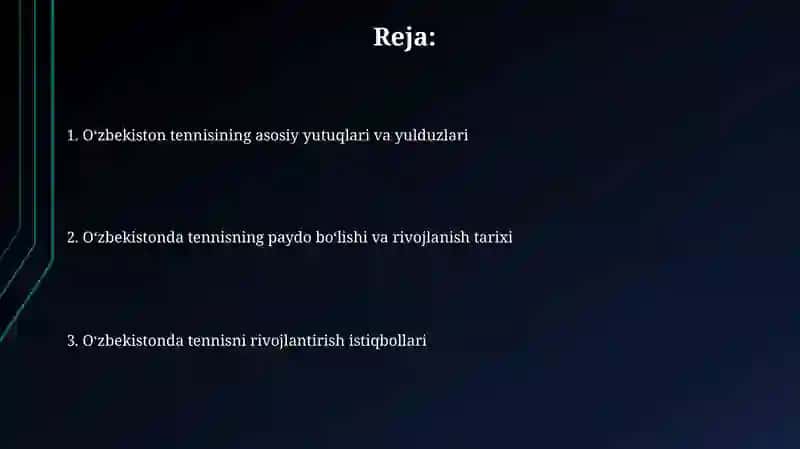 Oʻzbekistonda tennisning rivojlanishi 2