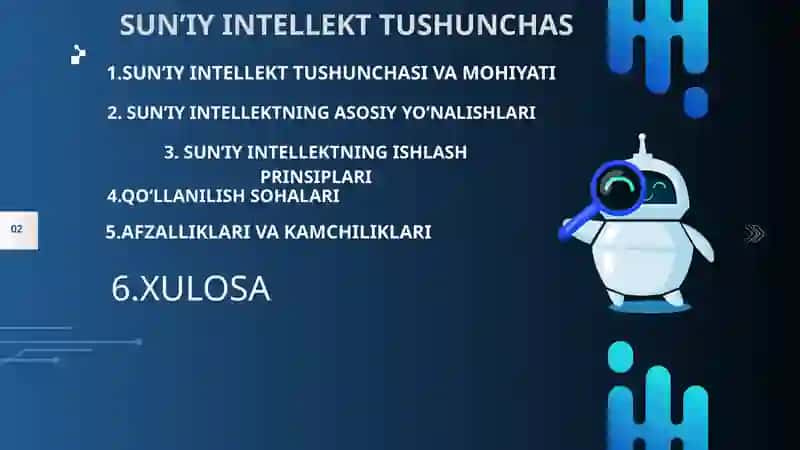 SUN’IY INTELLEKT TUSHUNCHAS 2