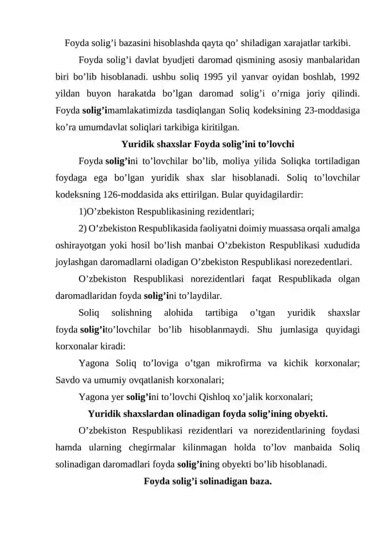 Soliqlar vazifalari va turlari 2