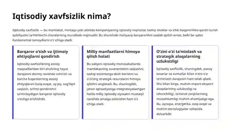 Iqtisodiy xavfsizlikka tahdidlar: tasnifi va baholash usullari 2