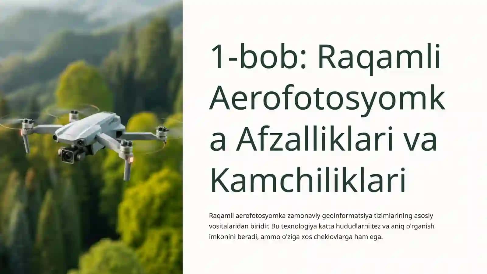 Raqamli Aerofotosyomka va Fotogrammetriya: Zamonaviy Texnologiyalar va Usullar 2