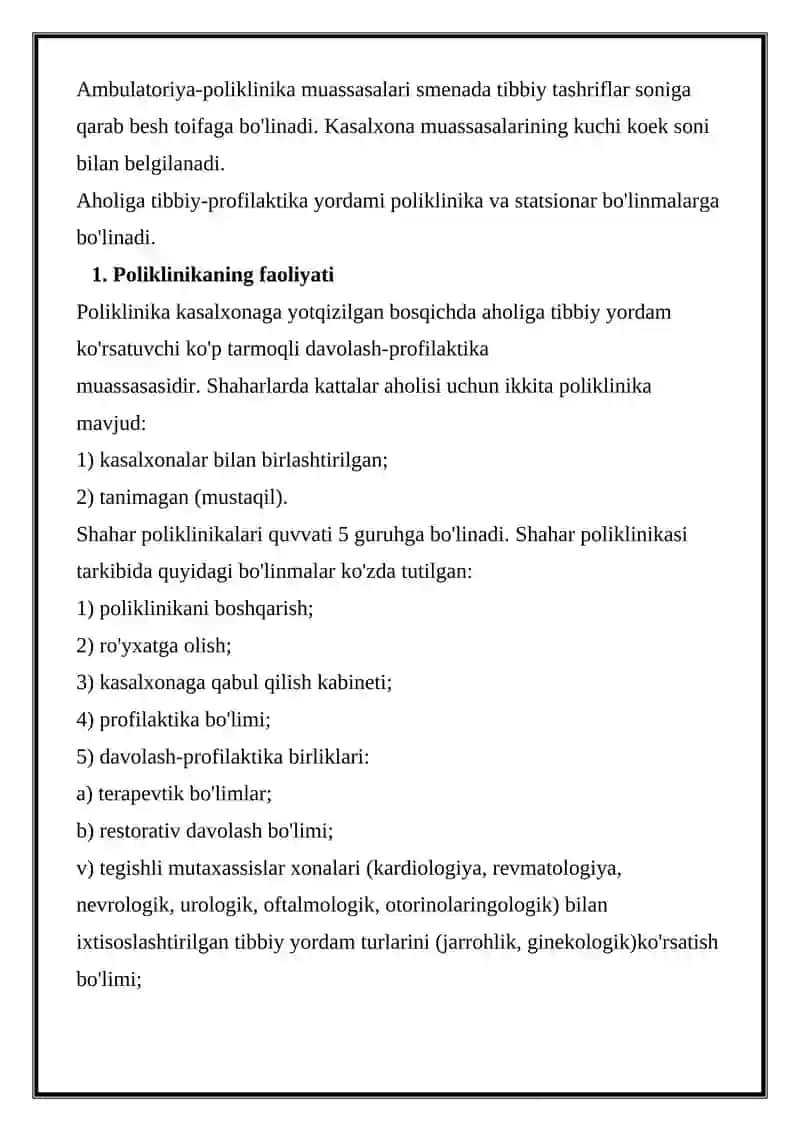 QISHLOQ AXOLISIGA TIBBIY XIZMATNI KO’RSATISH VA TASHKIL ETISH 2