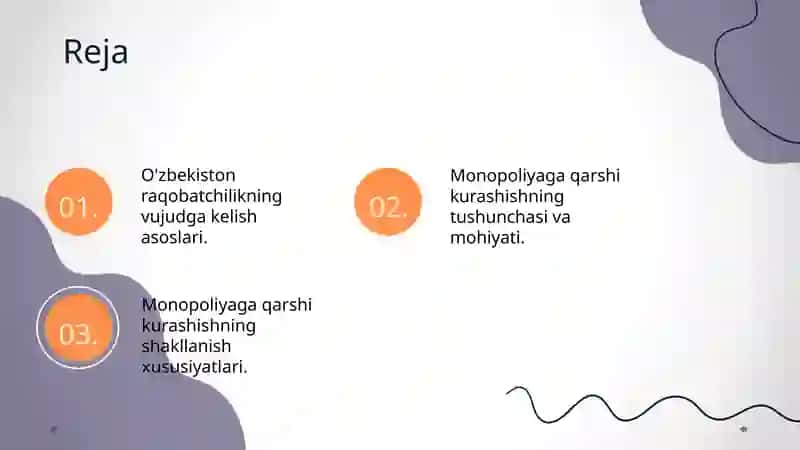 O'zbekistonda raqobatchilik muhitining vujudga kelishi  va monopoliyaga qarshi kurashishnining mohiyati va shakllanish xususiyatlari 2