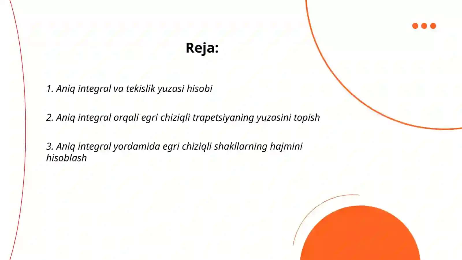 Aniq integralning geometrik tadbiqlari 2