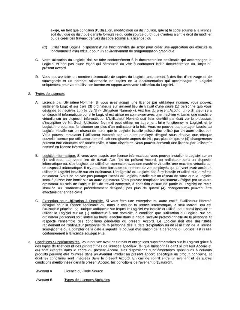 CONTRAT DE LICENCE LOGICIEL NATIONAL INSTRUMENTS 2