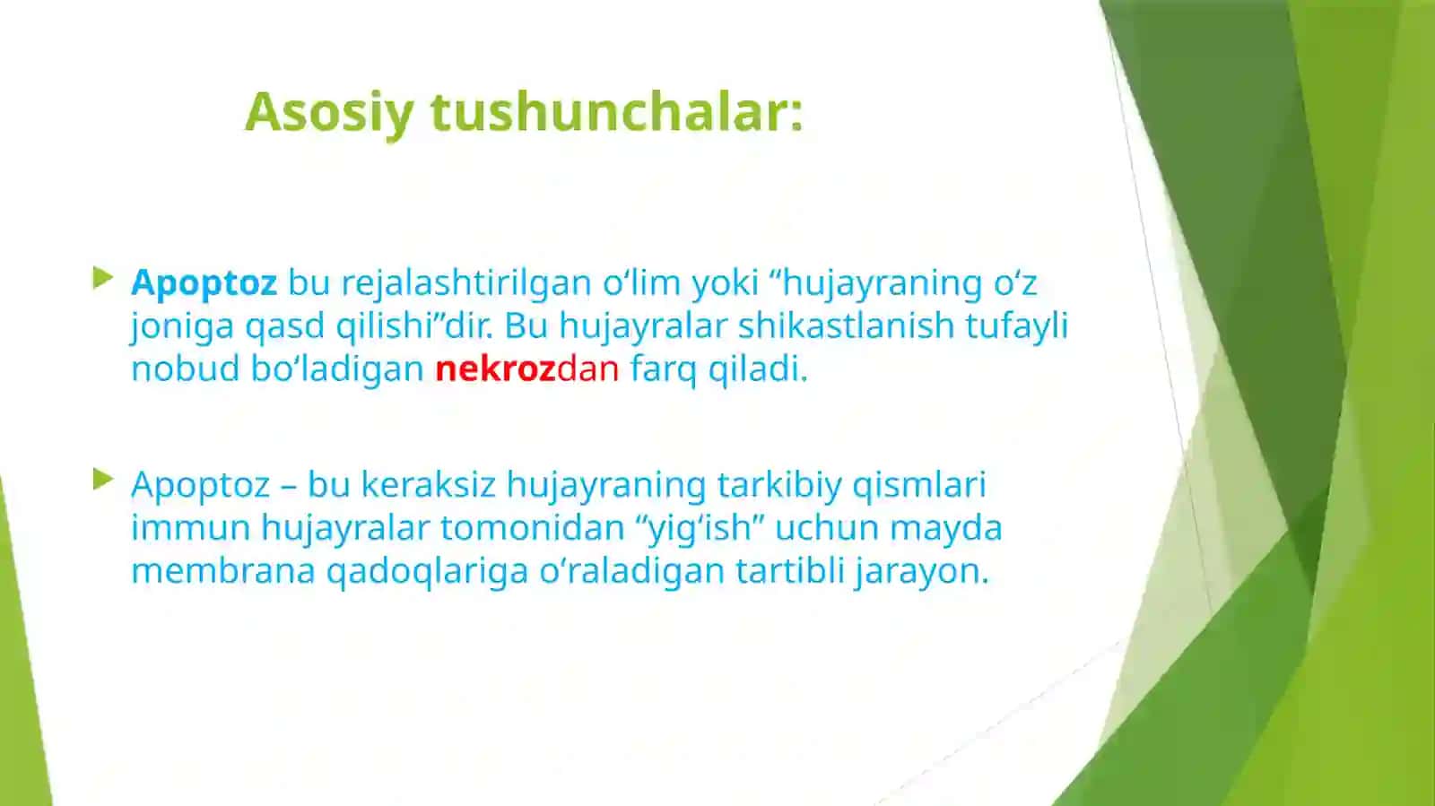 HUJAYRA APOPTOZI VA UNING BIOLOGIK AHAMIYATI 2