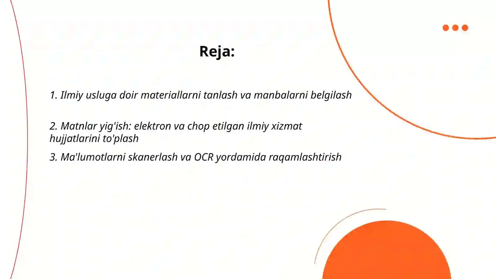 Ilmiy usluga doir materiallardan foydalanib matnlar korpusini yaratish 2
