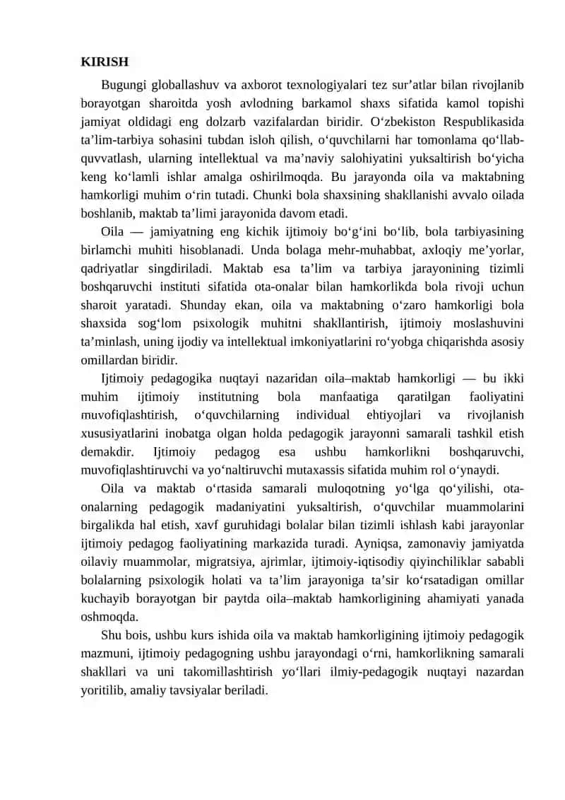 Oila va maktab hamkorligining ijtimoiy pedagogik ahamiyati 2
