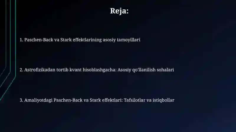 Paschen-Back and Stark effektlari 2
