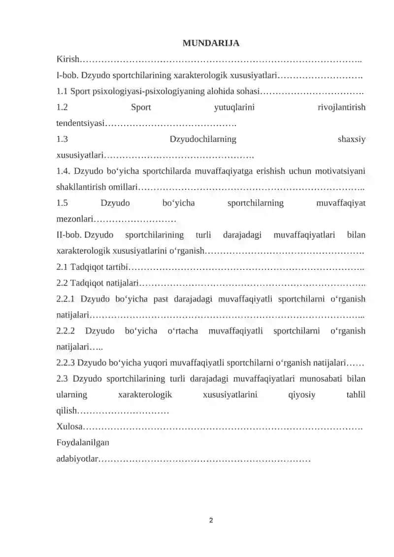 Dzyudo sportchilarining xarakterologik xususiyatlari 2
