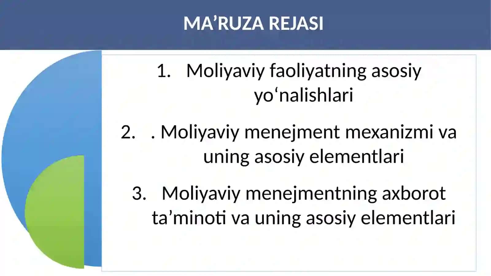 Moliyaviy menejmentni tashkil etish mexanizmi va korxonalarda tashkiliy xususiyatlari 2