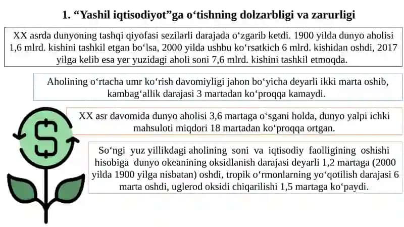 Yashil iqtisodiyotni rivojlantirish uchun shart-sharoitlar 2