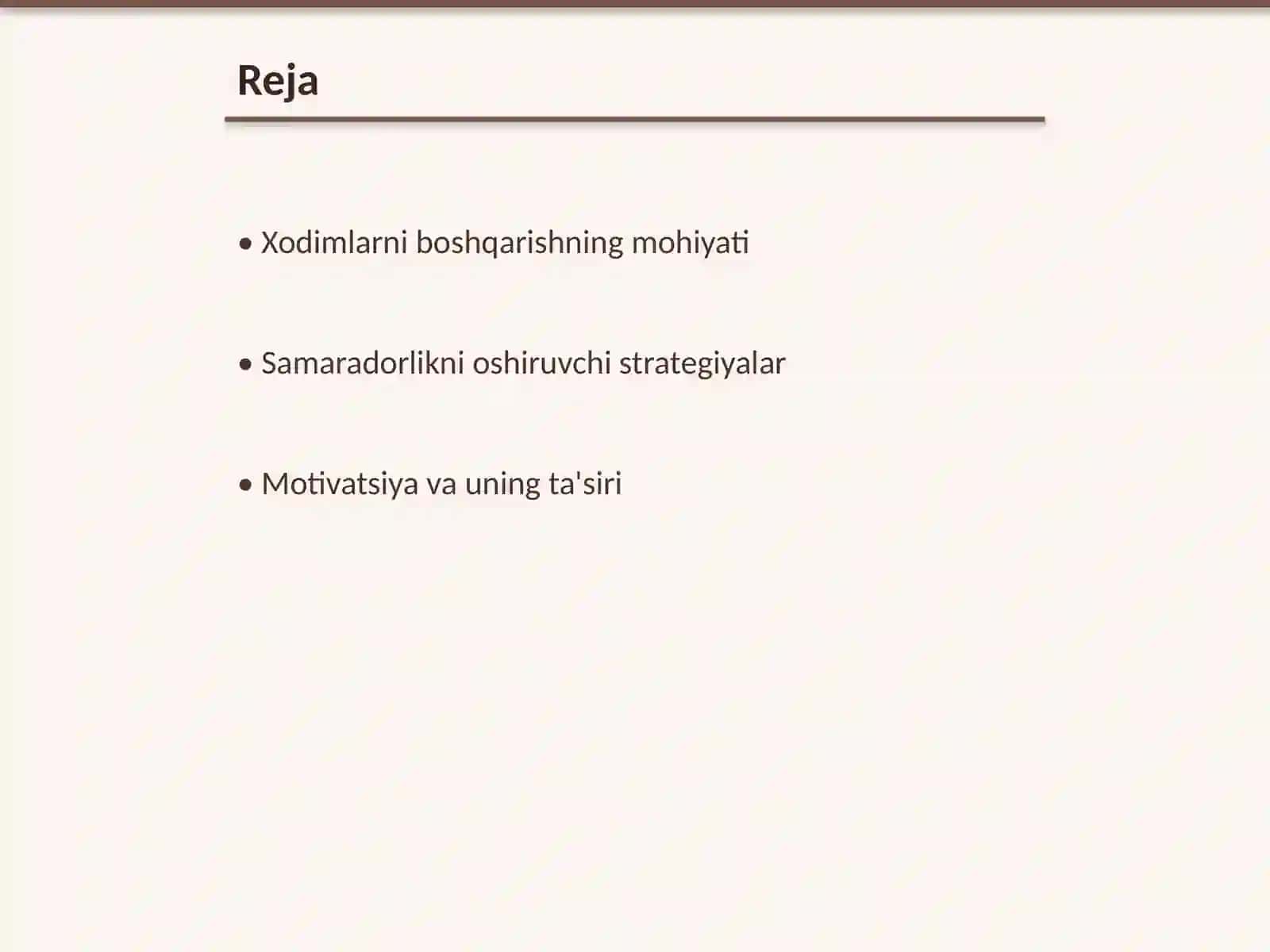 Xodimlarni boshqarish samaradorligi 2