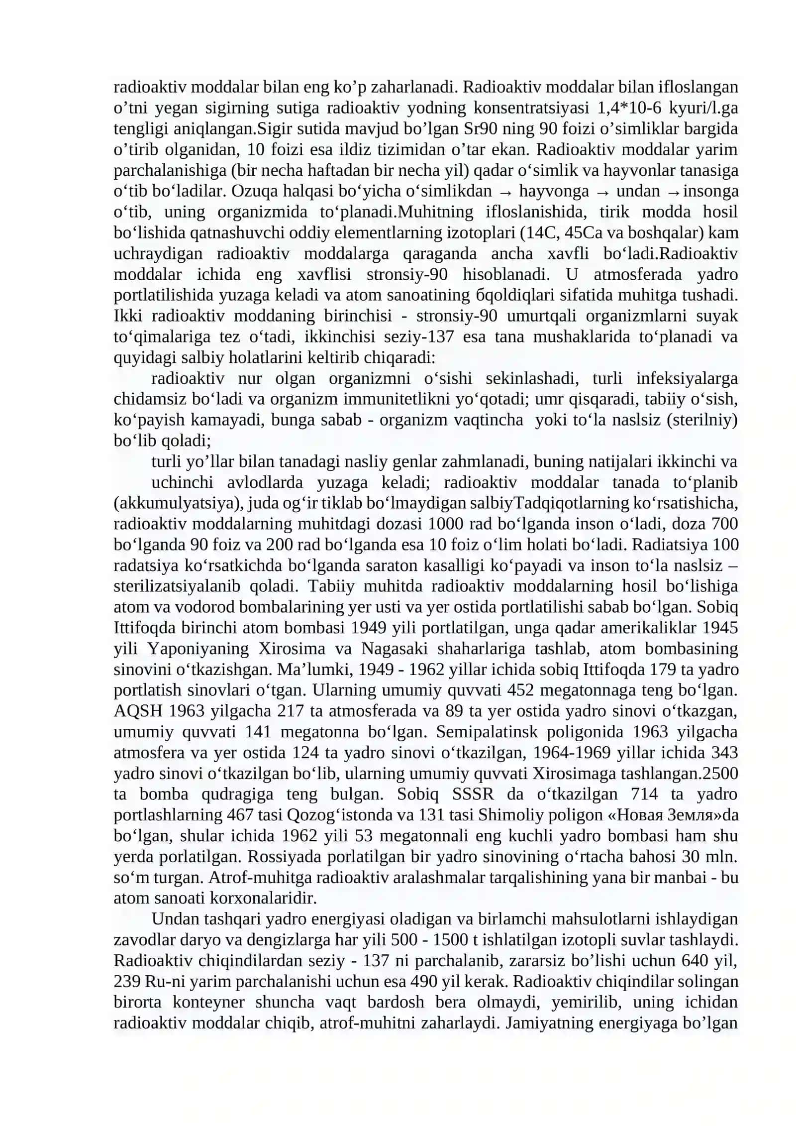 Atmosferaning radioaktiv moddalar bilan sun’iy ravishda ifloslanishi 2