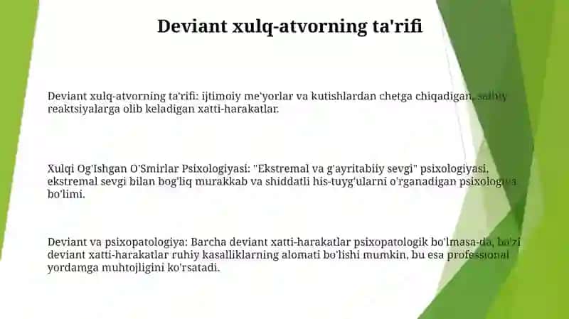Deviant xulq-atvorning ta'rifi 2