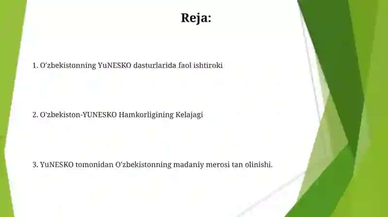 O'zbekiston va Yunesko munosabatlari 2