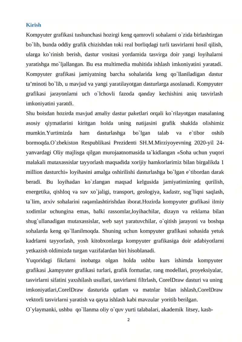 Poligrafiya ishlari uchun mo‘ljallangan kompyuter grafikasi: CorelDraw va Adobe Photoshop dasturlarining imkoniyatlari 2