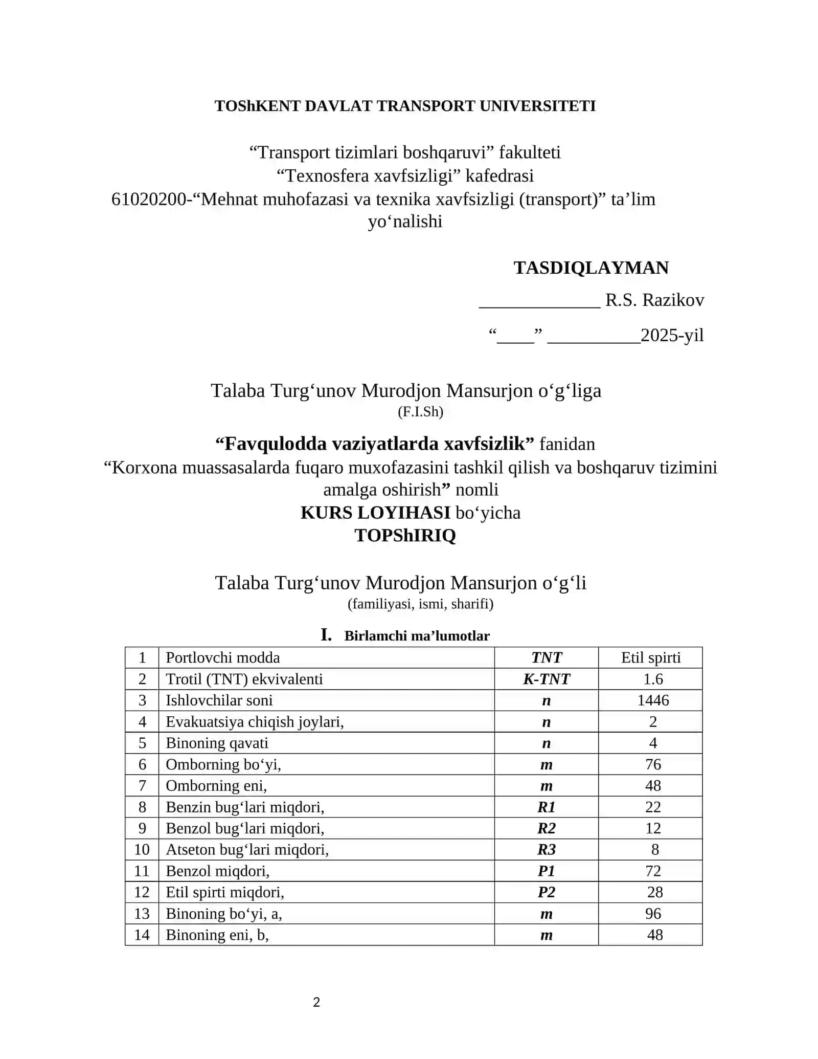 Korxona muassasalarda fuqaro muxofazasini tashkil qilish va boshqaruv tizimini amalga oshirish 2