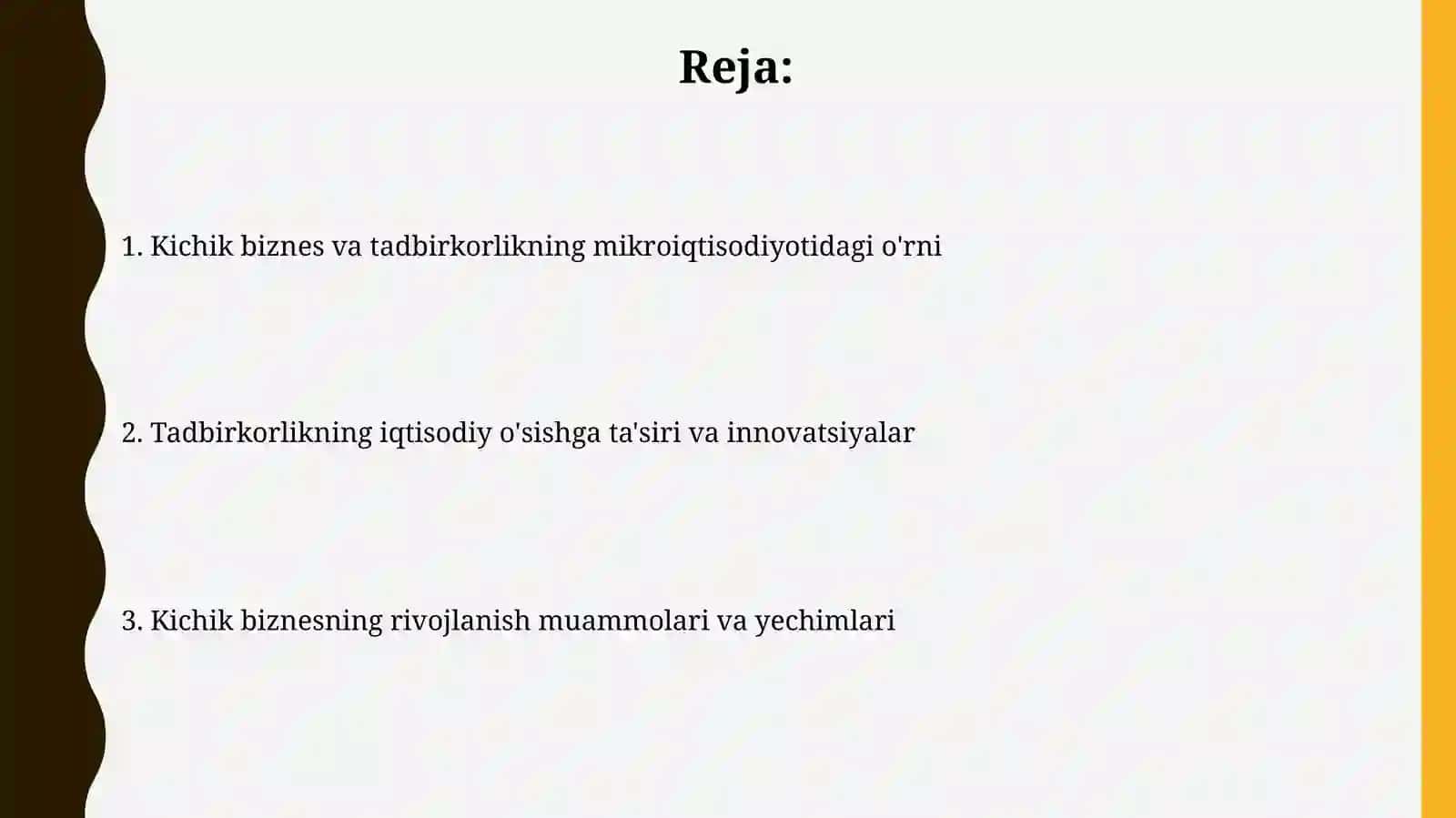Kichik biznes va tadbirkorlikning ta'rifi 2