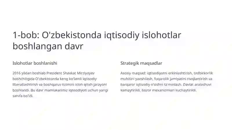 Iqtisodiy islohotlarning YaIM tarkibiga ta'siri 2
