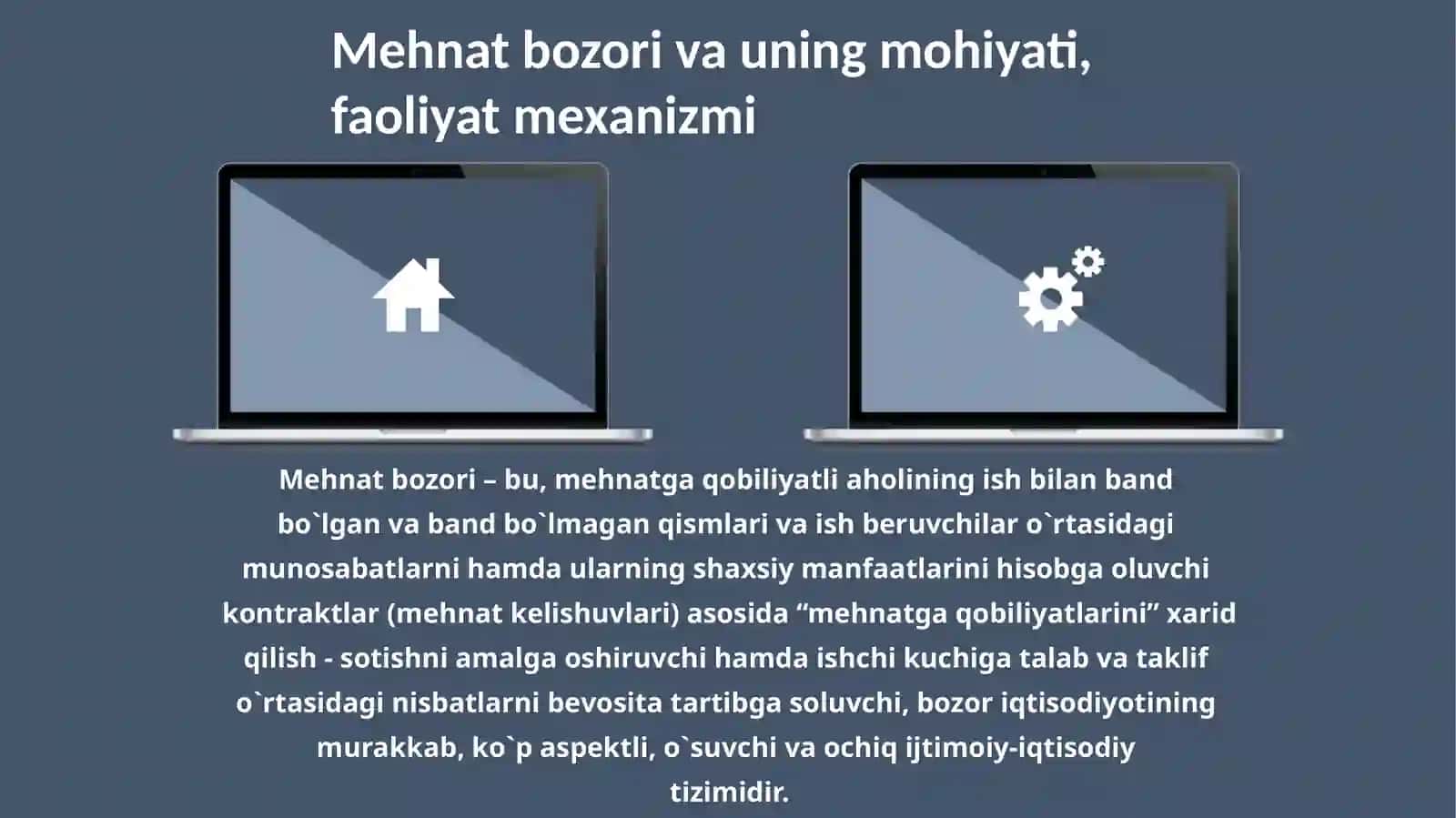 Mehnat bozorini shakllanishi va rivojlantirish muammolari. 2