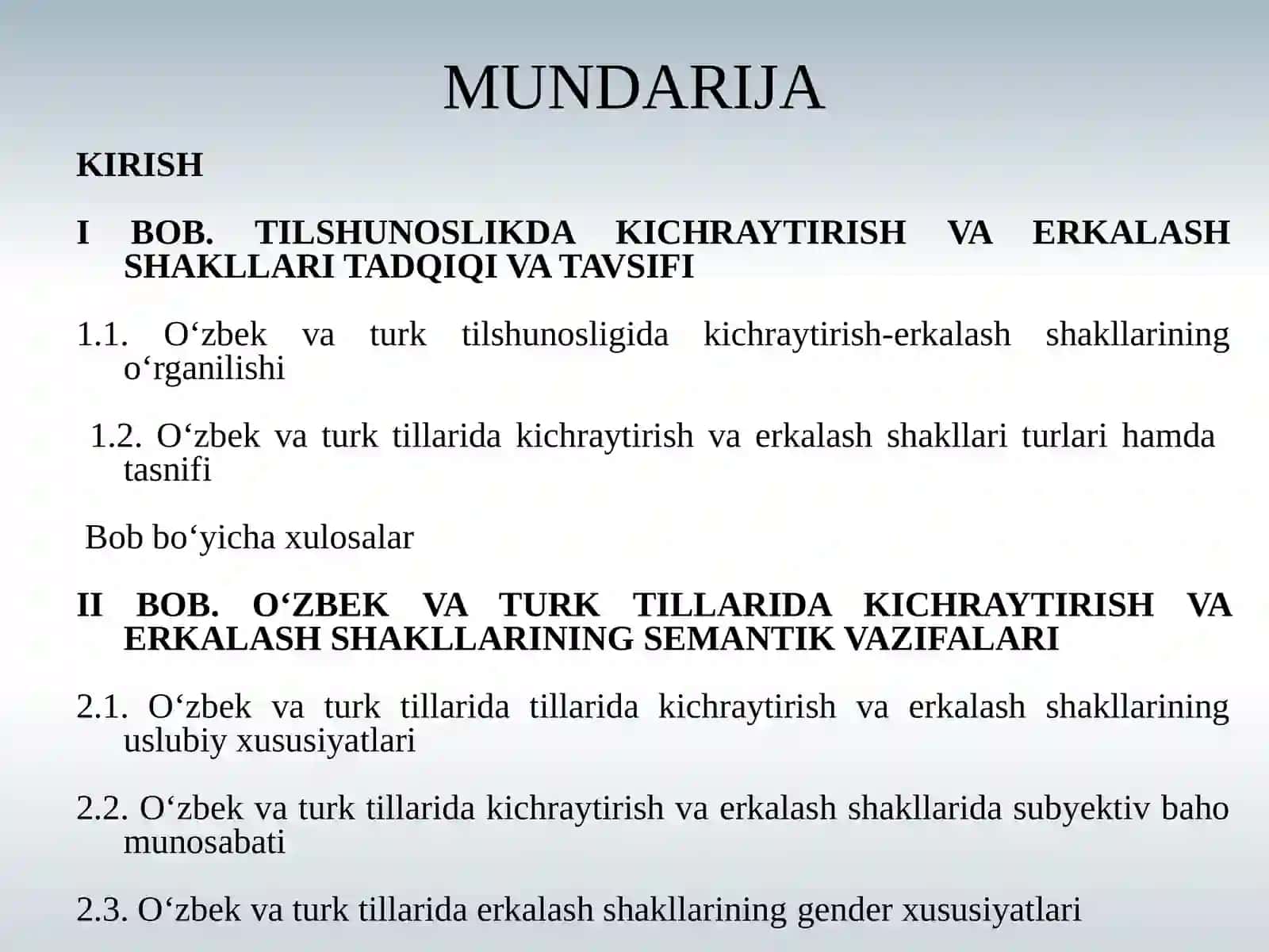 O‘ZBEK VA TURK TILLARIDA KICHRAYTIRISH-ERKALASH SHAKLLARI 2