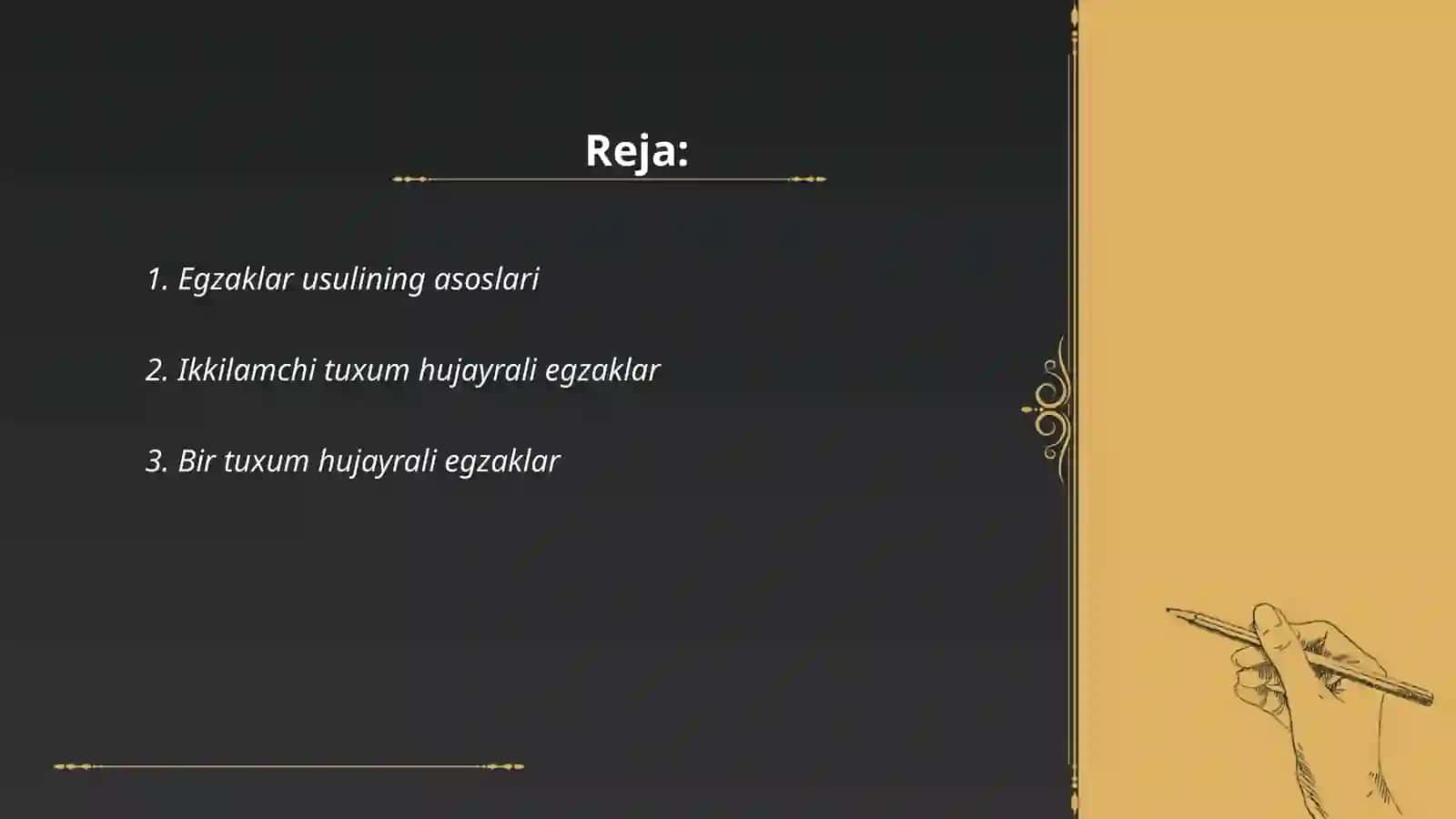 Egzaklar usuli.Bir va ikki tuxum hujayrali egzaklarda uchraydigan belgilarning konkordantligi 2