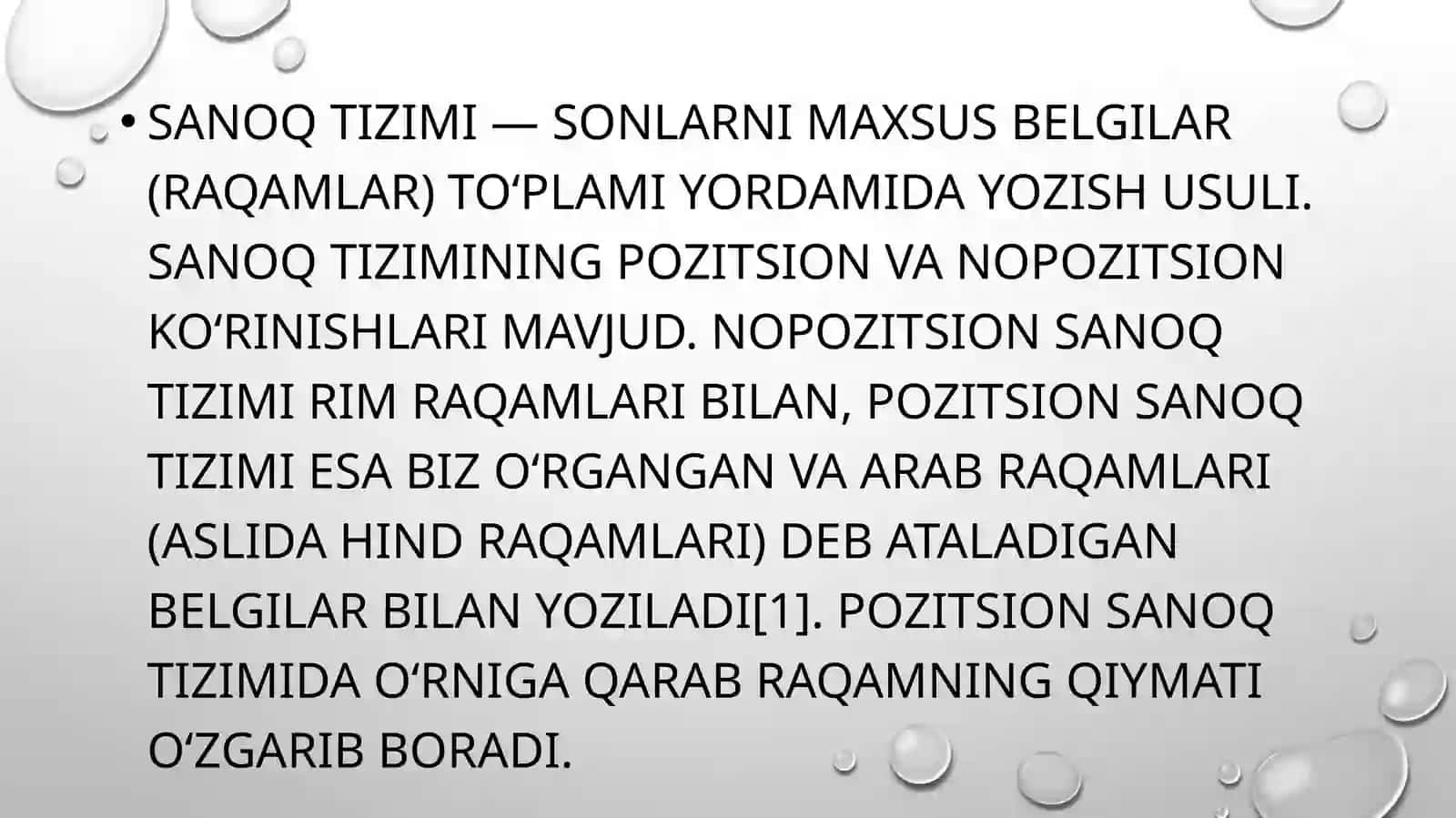 Turli sanoq sistemalarining tarixda qoʻllanishi va ularning ishlash asoslari 2