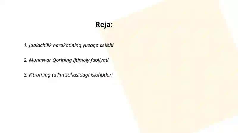 Jadid marifatparvarlarining oʻlka ijtimoiy manaviy hayotida tutgan oʻrni 2
