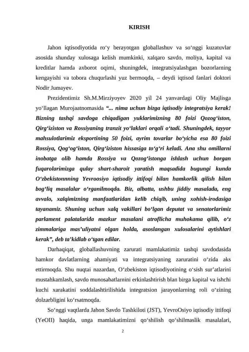 JAHON IQTISODIYOTINI GLOBALLASHUVINI HARAKATLANTIRUVCHI KUCHLARI, BELGILARI VA SHAKLLARI 2