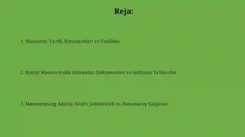 Masnaviy: Ta'rifi, Xususiyatlari va Tuzilishi 2