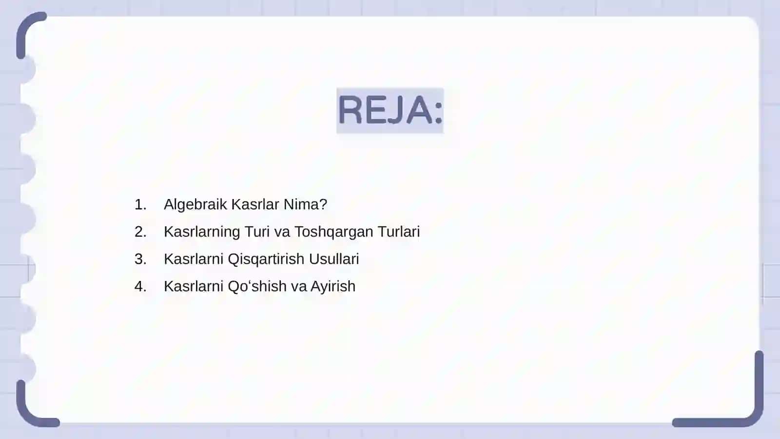 Algebraik kasrlar 2
