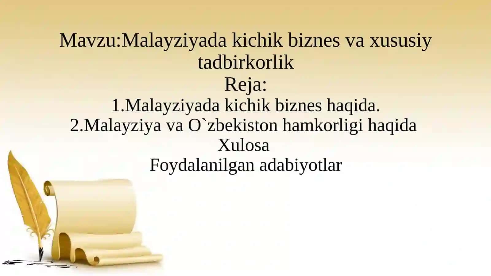 Malayziyada kichik biznes va xususiy tadbirkorlik 2