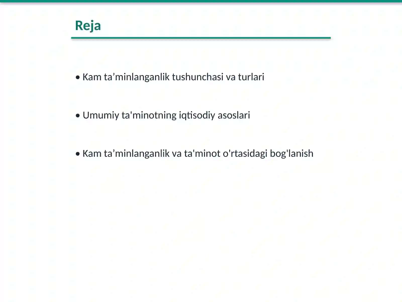 Kam ta'tminlanganlik va umumiy ta'minot 2